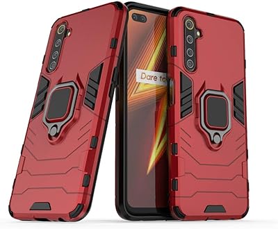 Coque de protection durable double couche pour oppo realme 6 pro avec anneau