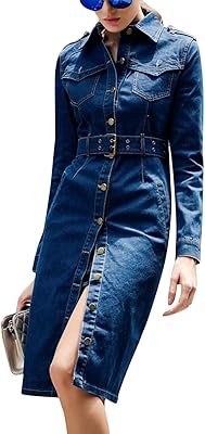 Manteau long en jean pour femme, gilet déchiré décontracté à encoche