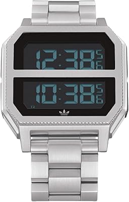 Montre à quartz numérique adidas archive mr2 pour homme avec bracelet en acier