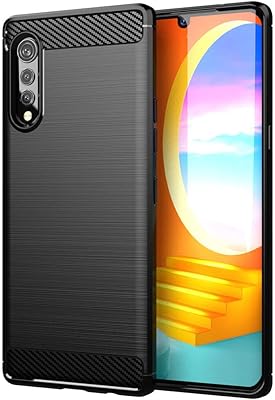 Lg velvet soft fibre de carbone texture motif tpu souple étui en caoutchouc
