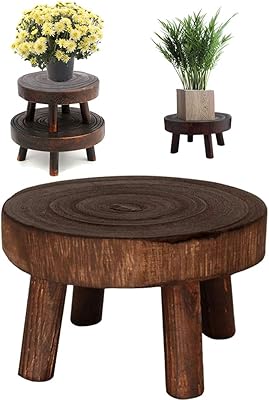 Support pour plantes en bois tomface petite chaise ronde en bois support