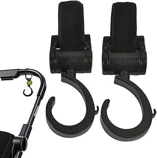 Crochet de poussette, organisateur de poussette à 360 degrés | crochets de poussette pour suspendre des sacs, clips de poussette pratiques et polyvalents pour sac à couches, sac à main suspendu. Diaytar : Parce que vous méritez le meilleur sans vous ruiner