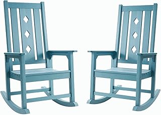 Ensemble de 2 chaises à bascule ivorden, grande chaise à bascule résistante aux
