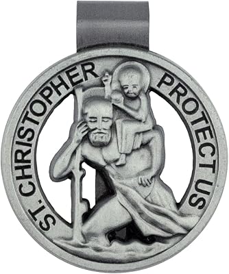 Médaille ronde saint christophe | patron des voyageurs et des automobilistes clip