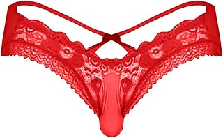 Sous-vêtements sexy taille basse en dentelle avec nœud pour hommes, sous-vêtements sexy