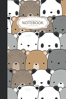 Cahier : dessin animé mignon ours en peluche et polaire pages lignées