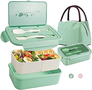 Boîte à déjeuner bento 1400 ml avec sac déjeuner ensemble de couverts