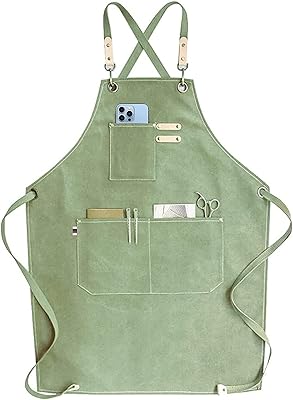 Tablier en tissu réglable grande taille carotez avec poches pour hommes et femmes