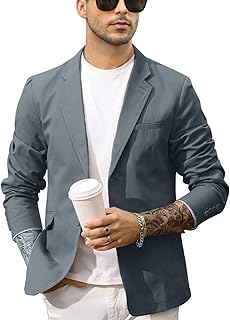 Blazer décontracté léger à simple boutonnage pour hommes, coupe ajustée, pour le travail