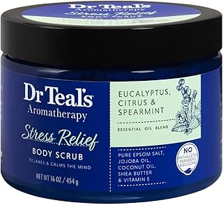 Exfoliant corporel anti-stress dr teal's à l'eucalyptus, aux agrumes et à la menthe