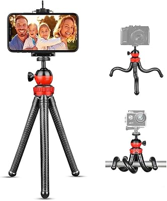 Trépied flexible badum, trépied mobile de 12 pouces pour caméra d'action iphone android