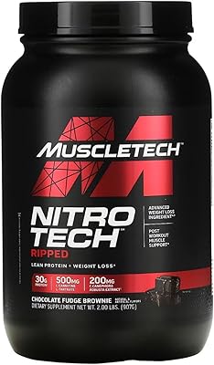 Supplément râpé nitro tech muscletech performance series, 2 livres, brownie au fondant au