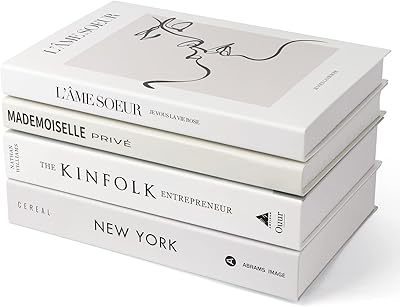 Ensemble de livres décoratifs 4 pièces, faux livres décoratifs pour table basse