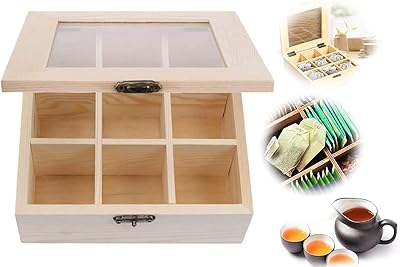 BOÎTE DE RANGEMENT POUR ORGANISATEUR DE SACHETS DE THÉ EN BOIS, ORGANISATEUR