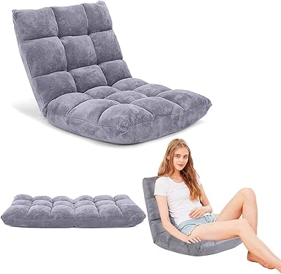 Chaise de sol d'intérieur réglable à 6 positions skihed avec support dorsal pliable