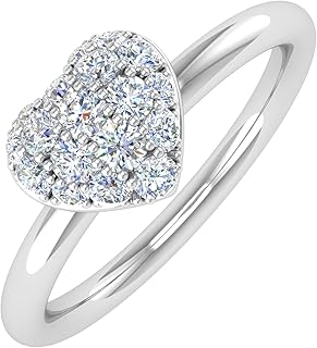 Bague de promesse avec diamant en forme de cœur 1/4 carat en or