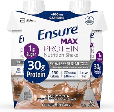 Ensure max protein nutrition shake, café moka, 4 minis (pack de 2)