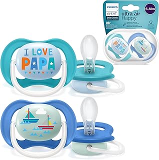 Sucette philips avent ultra air, 0-6 mois, sans bpa, 2 pièces, avec sac
