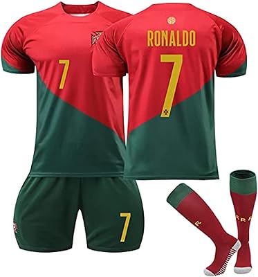 Ensemble maillot et short de football portugais gartarn ronaldo n°7 pour enfants