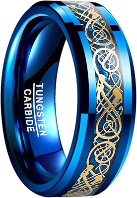 Bague de mariage en carbure de tungstène plaqué or vakki 8 mm