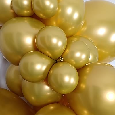 100 pack ballons métalliques or chrome différentes tailles 18 12 10 pouces