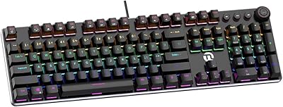 Clavier de jeu mécanique filaire usb programmable ningmei gk32 avec rétroéclairage rvb arc-en-ciel