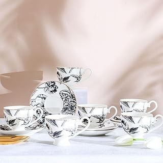 Danube home new beyoncé black rose ensemble de 12 tasses et soucoupes chinoises pour 6 personnes | 6 tasses à café à imprimé floral avec 6 sous-verres | coffret cadeau tea party passe au lave-vaisselle | 220 ml - noir. Diaytar Sénégal : Parce que chaque FCFA compte