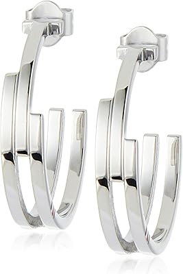 Boucles d'oreilles demi-cercle en métal et acier inoxydable pour femmes de tommy hilfiger