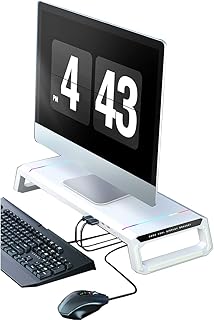 Support de moniteur mecacoz, support pliable pour ordinateur portable avec 4 ports usb