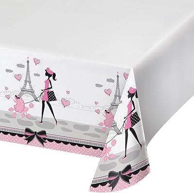 Creative converting nappe de table en plastique imprimé avec bords, 54" x 102"