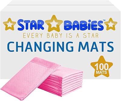 Matelas à langer jetables star babies, paquet de 100 - rose