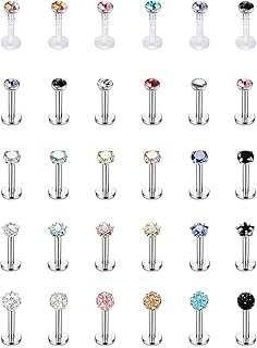 30 pièces 16g piercing lèvre labret monroe nez clous oreille