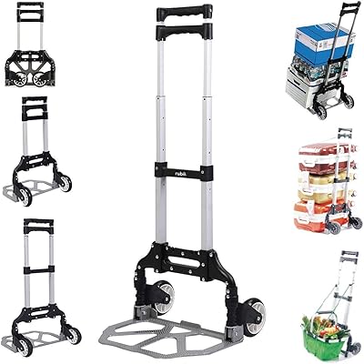 Chariot à bagages pliant en aluminium rubik 75 kg, chariot à main robuste
