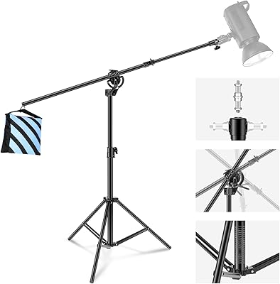 Neewer 2-en-1 support de lumière de photographie trépied robuste en alliage d'aluminium 97
