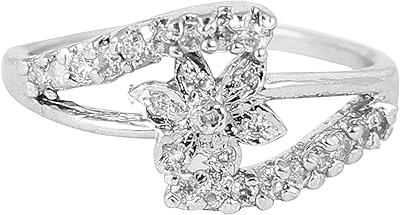 Belle bague de mariage oxydée en cristal de strass réglable au design indien