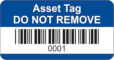 Étiquettes blue asset - étiquettes à codes-barres et numérotées 1 à 500