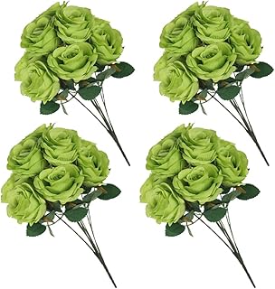 Yatai lot de 4 fleurs artificielles en soie pour la décoration – fleur