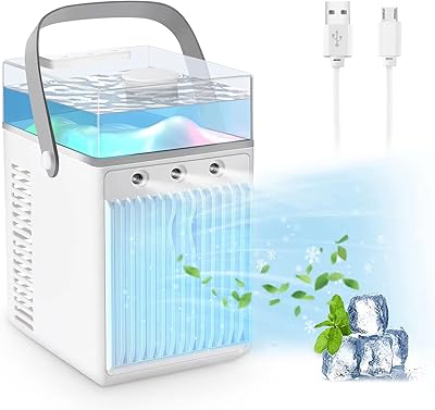 Mini climatiseur portable 4 en 1 refroidisseur d'air par évaporation à 3 vitesses