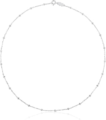 Collier ras du cou pour femme en argent sterling avec boules entrelacées, 44