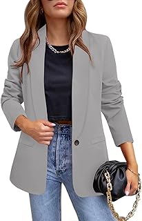 Blazer décontracté pour femme à manches longues et boutons à revers étroits
