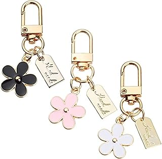 Porte-clés design floral, porte-clés en strass, porte-clés étincelant, accessoires mignons, bijoux pendentif