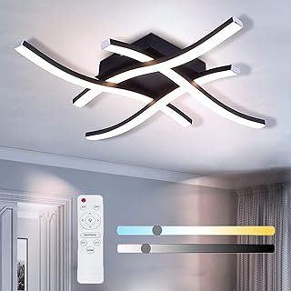 Plafonnier led à intensité variable, design incurvé élégant, 4 panneaux led intégrés, lampe
