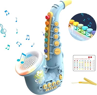 Mepigen saxophone toy pour enfants, jouet d'instrument de musique éducatif précoce avec lumière