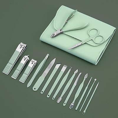 Kit de manucure et pédicure professionnelle yo-homi, 16 pièces en acier inoxydable