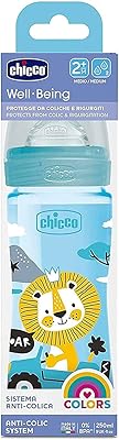 Biberon en silicone chicco well-being 250 ml, débit moyen, à partir de 2