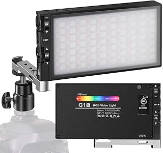 Lampe vidéo led g1s rvb intégrée 12 w pour caméra rechargeable