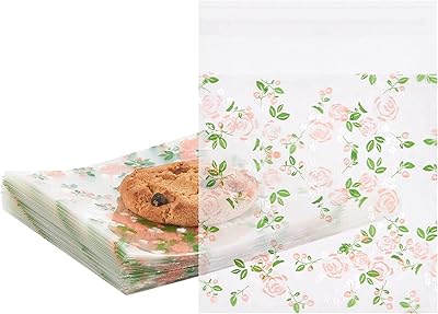 Sacs à biscuits autocollants, 100 pièces, sacs à friandises transparents en plastique, sacs