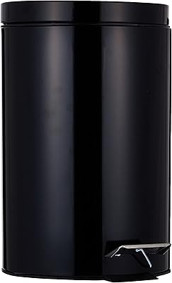 Poubelle à pédale vag en acier inoxydable, capacité 12 litres, noire