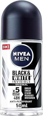 Déodorant original invisible noir et blanc avec tête roll-on pour protéger contre la transpiration