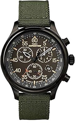 Montre à quartz pour homme avec affichage chronographe et bracelet en tissu